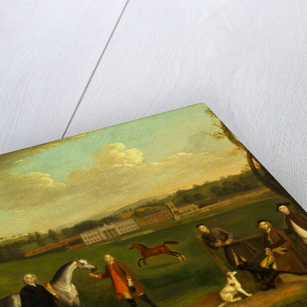 Leak Okeover, Rev. John Allen and Captain Chester at Okeover Hall by Arthur Devis
