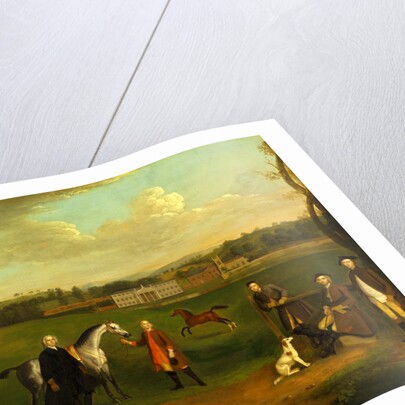 Leak Okeover, Rev. John Allen and Captain Chester at Okeover Hall by Arthur Devis