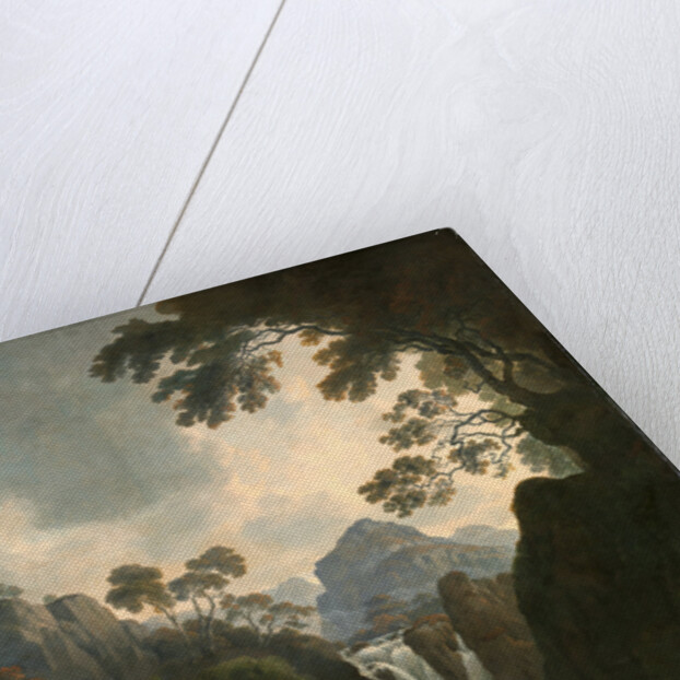 A Waterfall with Bathers by Julius Caesar Ibbetson