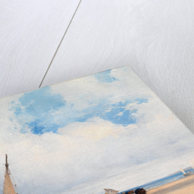 Beached Vessels and a Wagon, near Trouville, France by Richard Parkes Bonington