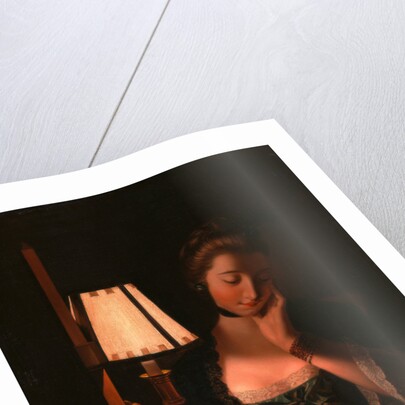 Woman Reading by a Paper-Bell Shade by Henry Robert Morland