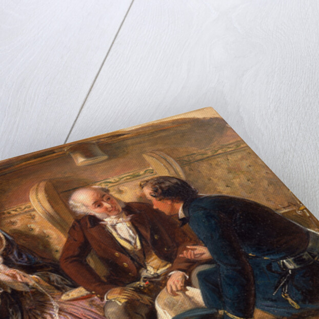 First Class - The Meeting. 'And at first meeting loved.' Railway journey, travel by train, by Abraham Solomon