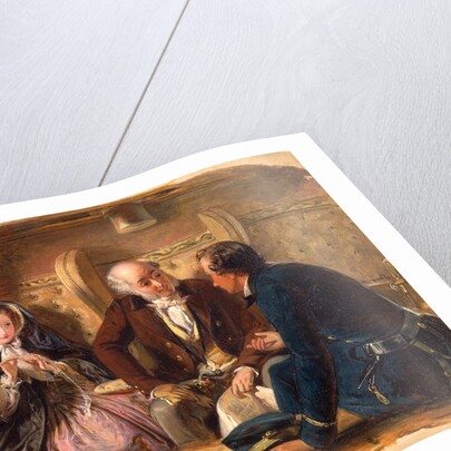 First Class - The Meeting. 'And at first meeting loved.' Railway journey, travel by train, by Abraham Solomon