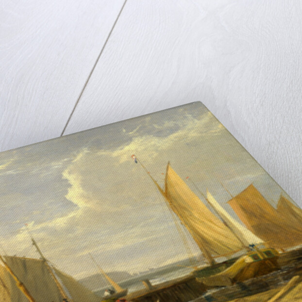 A Harbor Scene in the Isle of Wight, Looking Towards the Needles by George Vincent