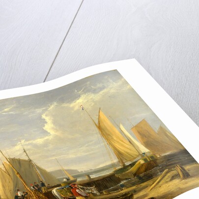 A Harbor Scene in the Isle of Wight, Looking Towards the Needles by George Vincent