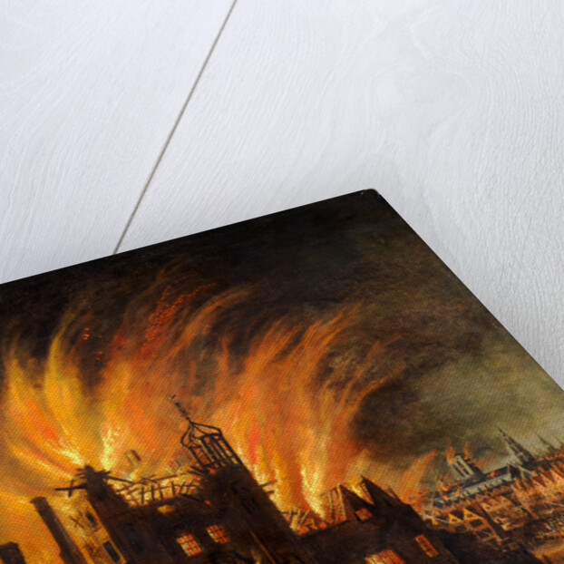The Great Fire of London, with Ludgate and Old St. Paul's by Anonymous