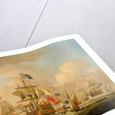 British Men-of-War and a Sloop by Peter Monamy