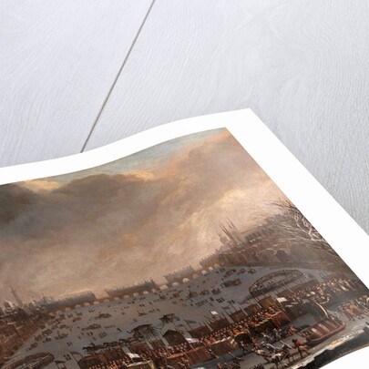 Frost Fair on the Thames, with Old London Bridge in the distance, London by Anonymous