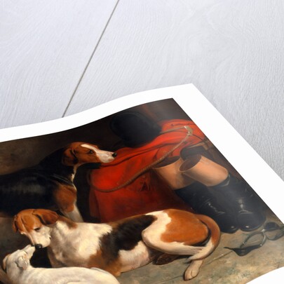 A Couple of Foxhounds with a Terrier by William Barraud