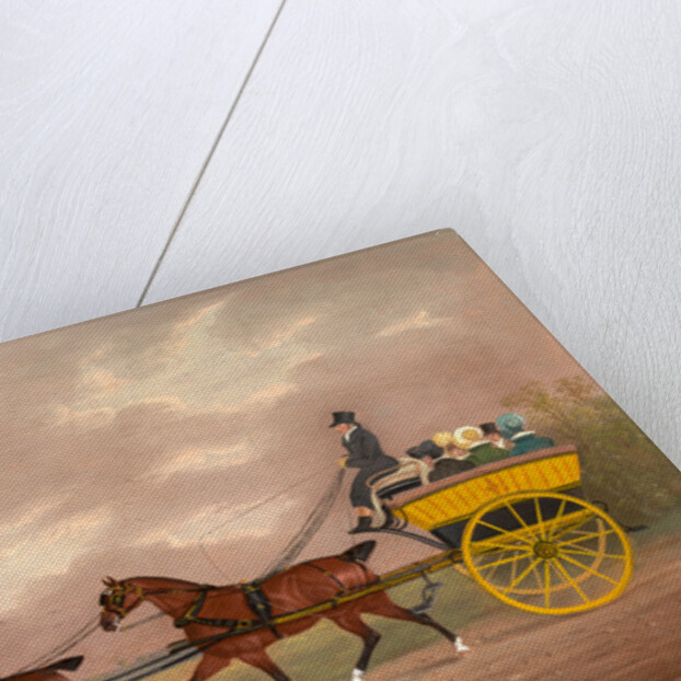 A Gentleman Driving Tandem to a Jaunting Car Going to Church by Edwin W. Cooper of Beccles