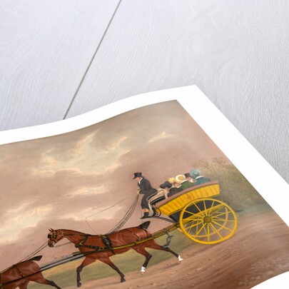 A Gentleman Driving Tandem to a Jaunting Car Going to Church by Edwin W. Cooper of Beccles