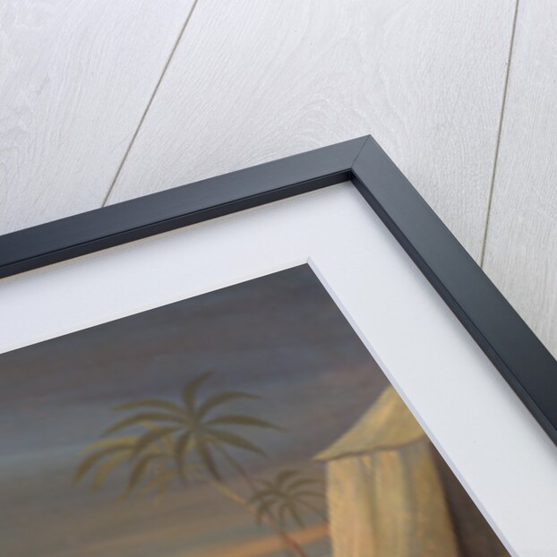 Signal, a Grey Arab, with a Groom in the Desert by David Dalby of York