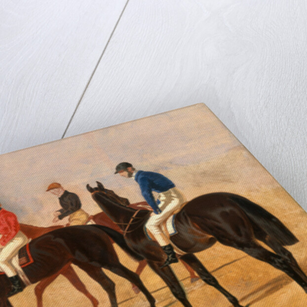 Steeplechase cracks: Allen McDonough on Brunette, Tom Oliver on Discount, and Jem Mason on Lottery by John Frederick Herring