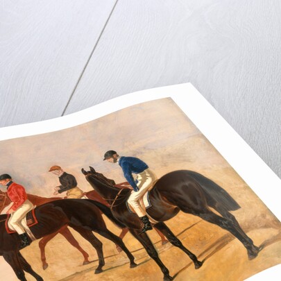 Steeplechase cracks: Allen McDonough on Brunette, Tom Oliver on Discount, and Jem Mason on Lottery by John Frederick Herring