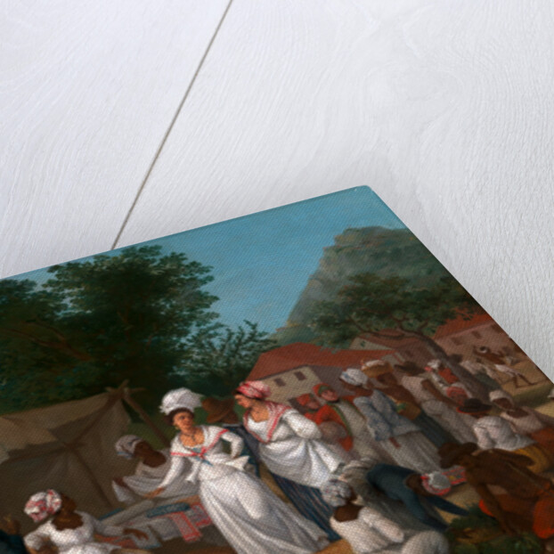 A Linen Market with a Linen-stall and Vegetable Seller in the West Indies by Agostino Brunias