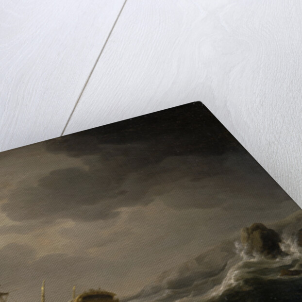 Ship wrecked on a rocky coast by Charles Brooking