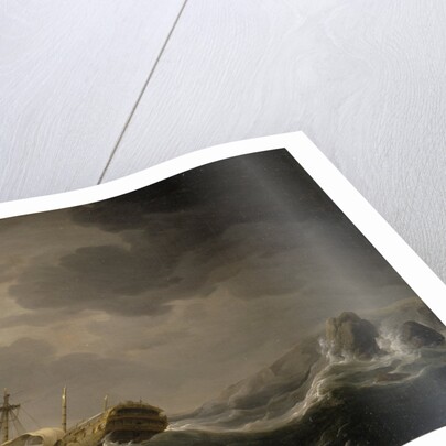 Ship wrecked on a rocky coast by Charles Brooking