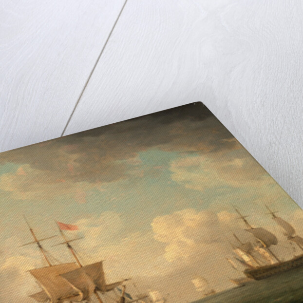 English Ships Under Sail in a Very Light Breeze by Charles Brooking