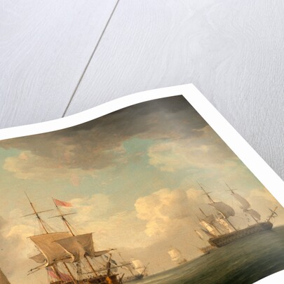 English Ships Under Sail in a Very Light Breeze by Charles Brooking