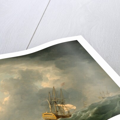 English Ships Running before a Gale by Charles Brooking