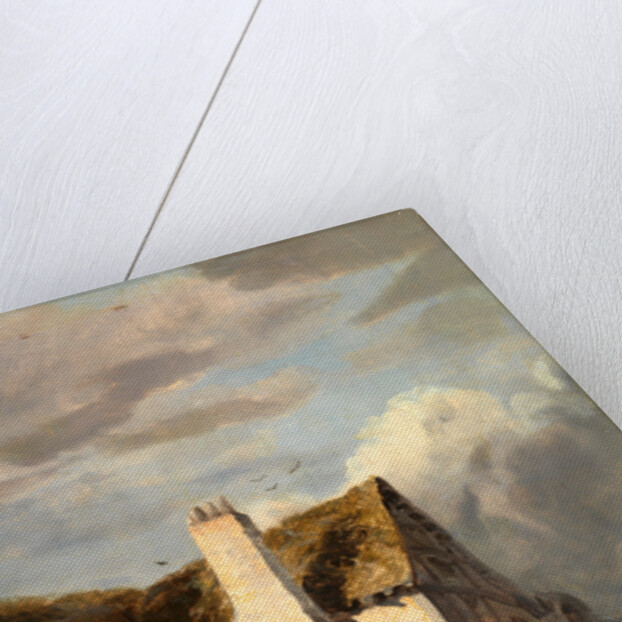 Cottage by a country lane by Sir Augustus Wall Callcott