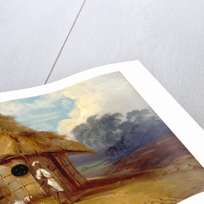 View in Southern India, with a Warrior Outside His Hut by George Chinnery