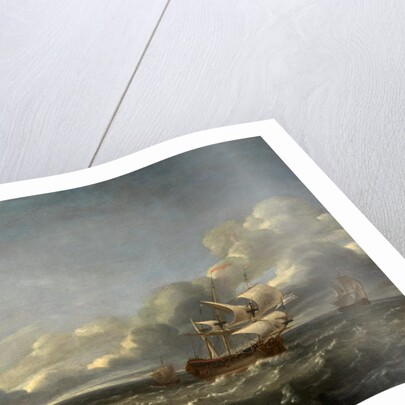 Men of War in a Stiff Breeze by Jan Theunisz Blankerhoff