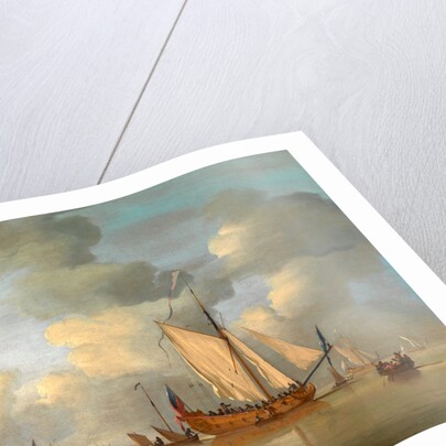 An English Royal Yacht Standing Offshore in a Calm by Peter Monamy