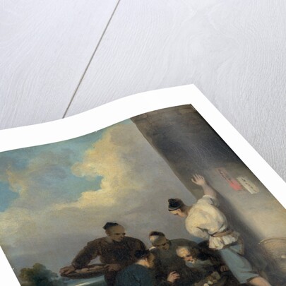 Coolies Round the Food Vendor's Stall by George Chinnery