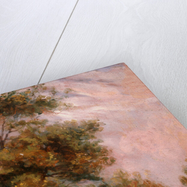 Landscape with Trees and a Figure Verso: Cottages in a Landscape by Thomas Churchyard