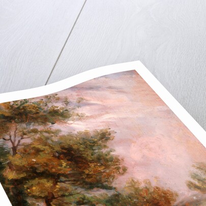 Landscape with Trees and a Figure Verso: Cottages in a Landscape by Thomas Churchyard