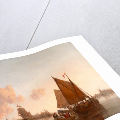 Sailing Boats and Barges on a Dutch(?) Estuary by John Berney Crome