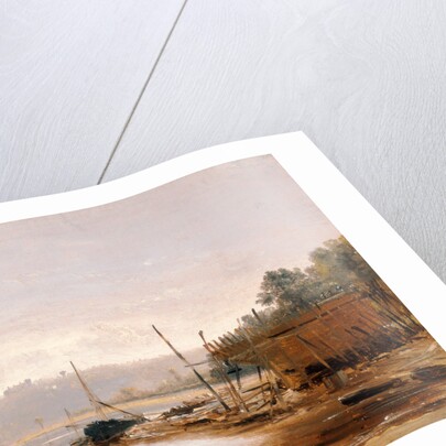 Boat Building near Dinan, Brittany by Francis Danby
