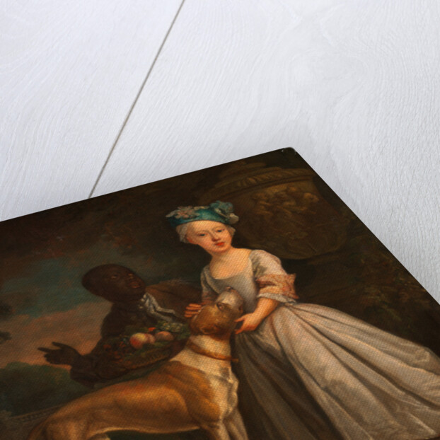 A Young Girl with a Dog and a Page by Bartholomew Dandridge