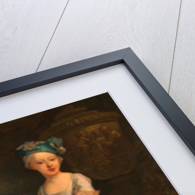 A Young Girl with a Dog and a Page by Bartholomew Dandridge