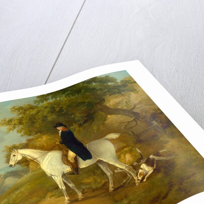 George Morland on his Hunter George Morland on a grey hunter, with a couple of foxhounds by Thomas Hand