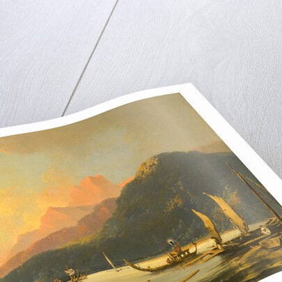 Tahitian War Galleys in Matavai Bay, Tahiti Matavai Bay in the Island of Otaheite, Tahiti by William Hodges