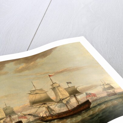An Indiaman and a Two Decker by Thomas Luny