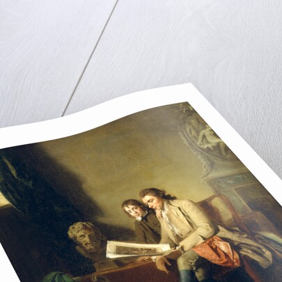 Portrait of a Man and a Boy Looking at Prints by John Hamilton Mortimer