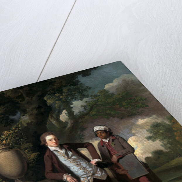 A Young Man with his Indian(?) Servant Holding a Portfolio by John Hamilton Mortimer
