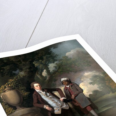 A Young Man with his Indian(?) Servant Holding a Portfolio by John Hamilton Mortimer