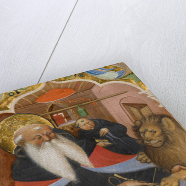 Saint Jerome Extracting a Thorn from a Lion's Paw by Master of the Murano Gradual