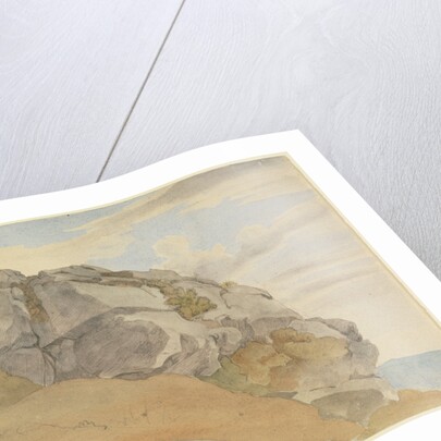 Rocky Outcropping (recto), Rocky Forest with Strollers (verso) by Ernst Ferdinand Oehme