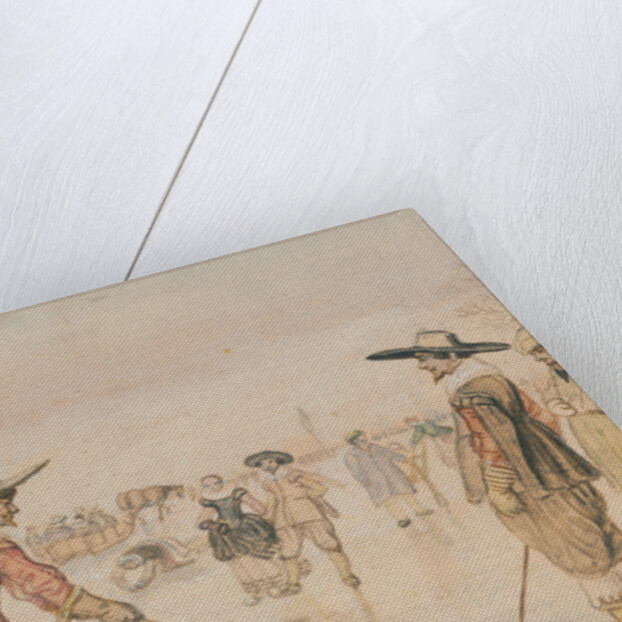 A Winter Scene with Two Gentlemen Playing Colf by Hendrick Avercamp