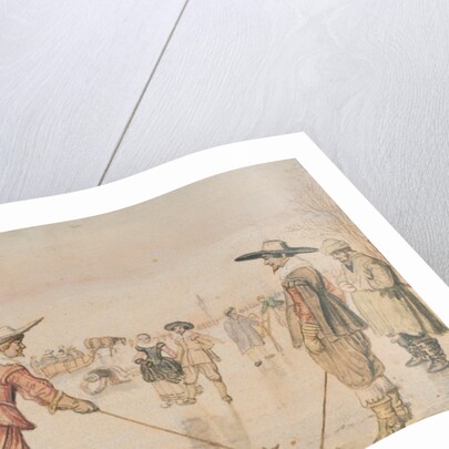 A Winter Scene with Two Gentlemen Playing Colf by Hendrick Avercamp