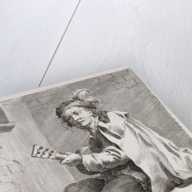 A Seated Man Playing a Guitar by Pietro Antonio Novelli