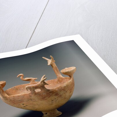 Red-Polished Ware Bowl with Modeled Figures by Anonymous