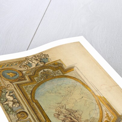 Studies for a Ceiling Decoration (recto), Studies for a Ceiling Decoration (verso) by Charles de La Fosse