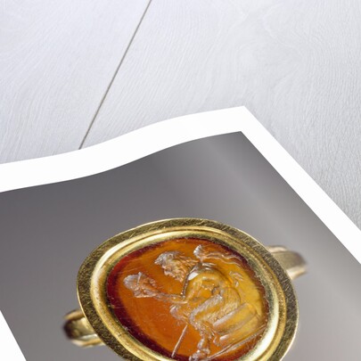 Engraved gem set into a ring by Anonymous