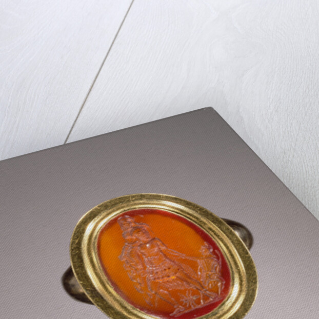 Engraved gem set into a ring by Anonymous